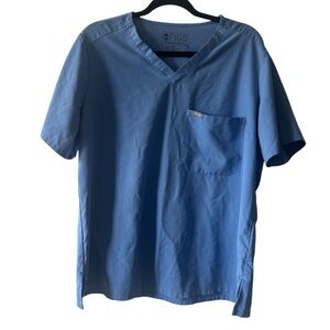 Figs Men's Short Sleeve Blue Scrub Top